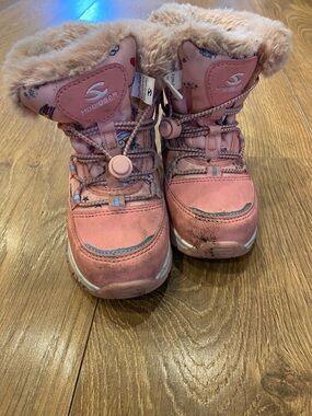 Hobibear Pink Faux Fur Lined Kids Snow Boots 7c